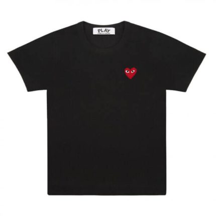 BASIC T-SHIRT PLAY RED EMBLEM (BLACK)
