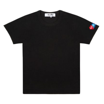 INVADER T-SHIRT PLAY RED SLEEVE AND BLUE EMBLEM (BLACK)