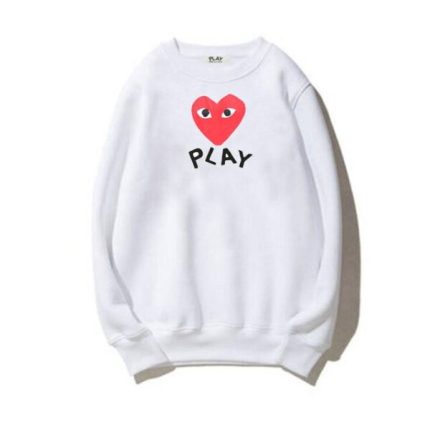 CDG Double Play Side Printed Sweatshirt White