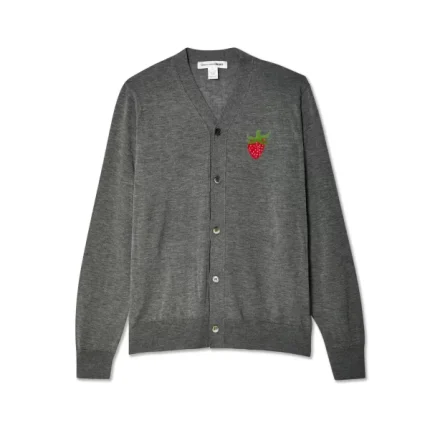 CDG X BRETT WESTFALL MID STRAWBERRY CARDIGAN GREY SHIRT