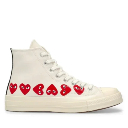 MULTI CONVERSE RED HEARTS HIGH WHITE TOP