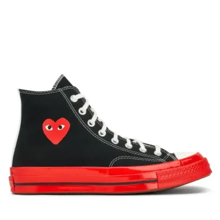 RED SOLE CONVERSE HIGH TOP (BLACK)