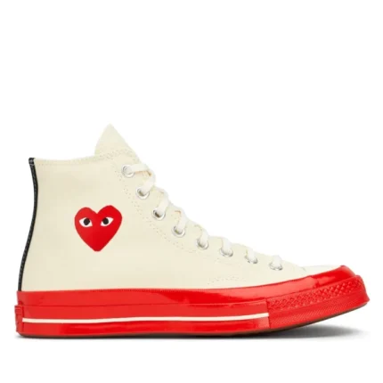 RED SOLE CONVERSE HIGH TOP (WHITE)
