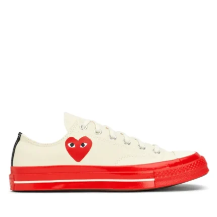 RED SOLE CONVERSE LOW (WHITE) TOP