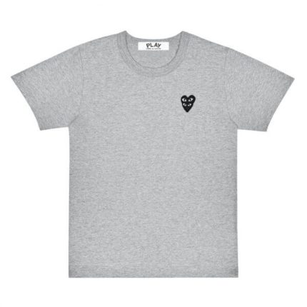 PLAY BASIC BLACK FAMILY HEART GREY T-SHIRT