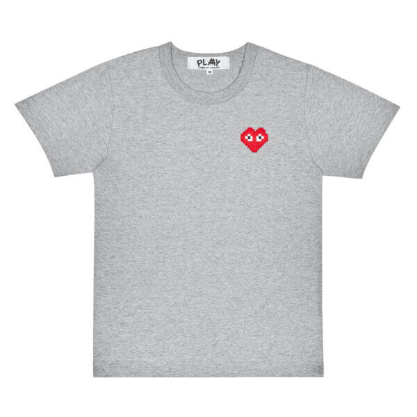 PLAY BASIC RED EMBLEM INVADERS (GREY) T-SHIRT PLAY BASIC RED EMBLEM INVADERS (GREY) T-SHIRT