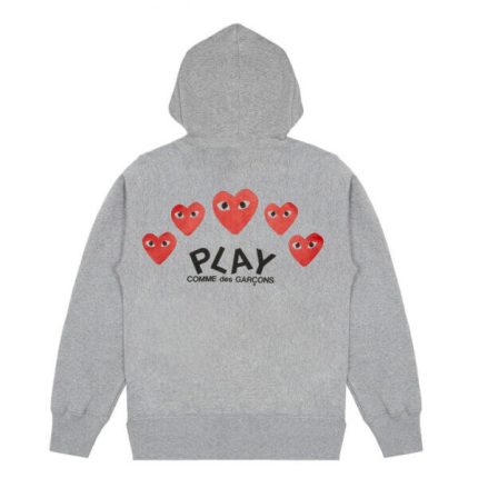 PLAY MULTI LOGO ZIP GREY HOODIE