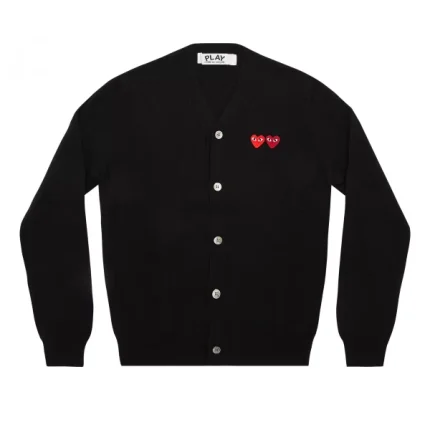 PLAY MENS CARDIGAN WITH DOUBLE BLACK EMBLEMS