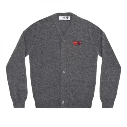 PLAY MENS CARDIGAN WITH DOUBLE GREY EMBLEMS