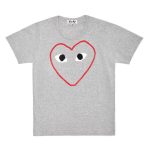 PLAY RED AND WHITE OUTLINE HEART T-SHIRT