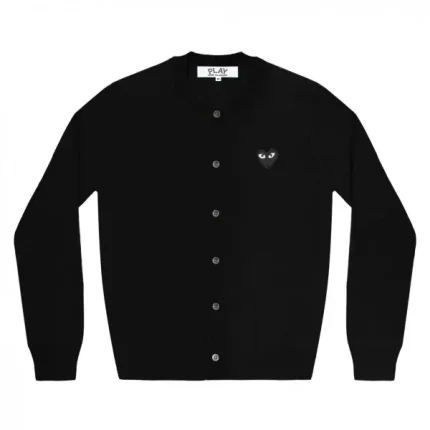PLAY WOMENS CARDIGAN BLACK EMBLEM