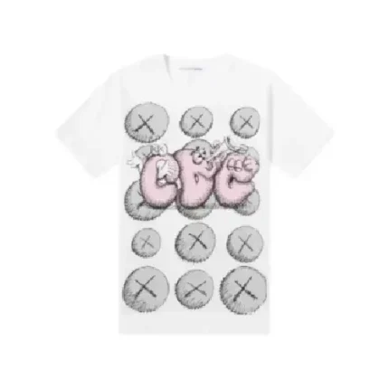 CDG Shirt X KAWS White/Pink/Grey T-Shirt